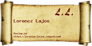 Lorencz Lajos névjegykártya